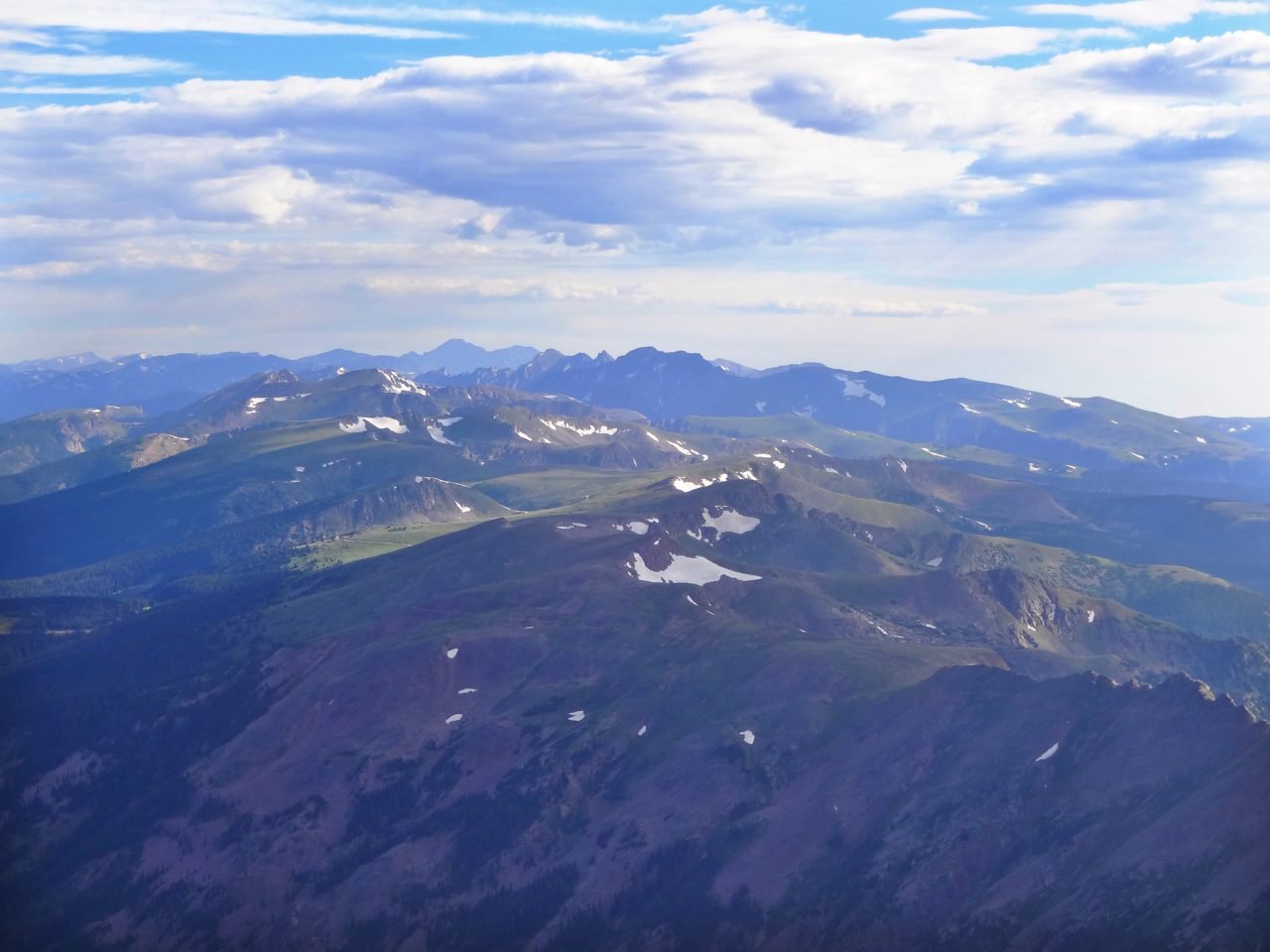 Northern view from Parry Peak of the Indian Peaks Wilderness and Rocky Mountain National Park
